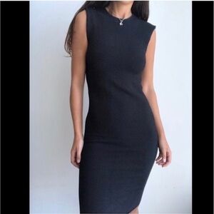 TORN BY RONNY KOBO Kikimora Bodycon Black Knit Ribbed Dress size small